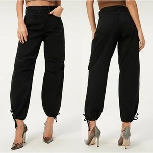 GOOD AMERICAN Black Uniform Baggy Pants NEW 4